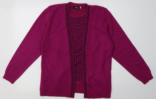 Glimpse Design Womens Purple Geometric Acrylic Pullover Sweatshirt Size M  Pullover