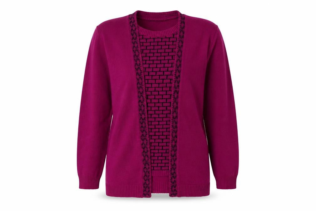 Glimpse Design Womens Purple Geometric Acrylic Pullover Sweatshirt Size M  Pullover