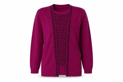 Glimpse Design Womens Purple Geometric Acrylic Pullover Sweatshirt Size M  Pullover