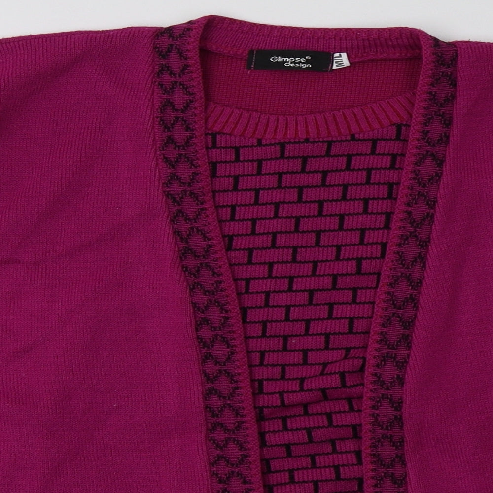 Glimpse Design Womens Purple Geometric Acrylic Pullover Sweatshirt Size M  Pullover