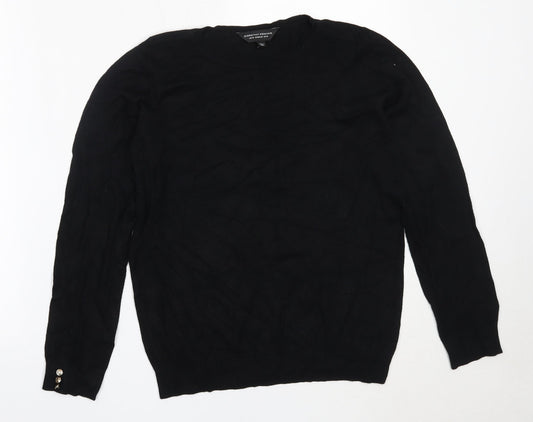 Dorothy Perkins Womens Black Round Neck  Viscose Pullover Jumper Size 14