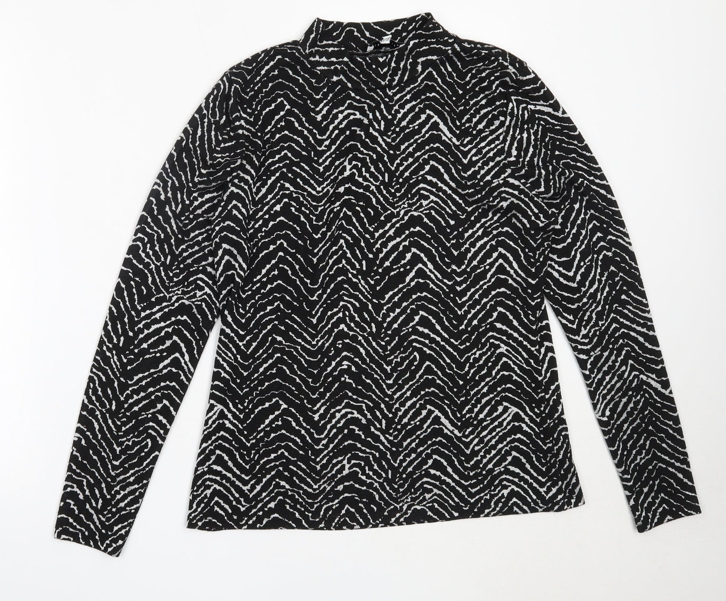 Warehouse Womens Black High Neck  Polyester Pullover Jumper Size 14