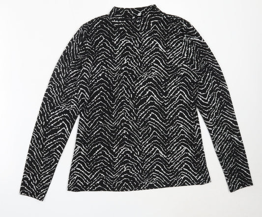 Warehouse Womens Black High Neck  Polyester Pullover Jumper Size 14