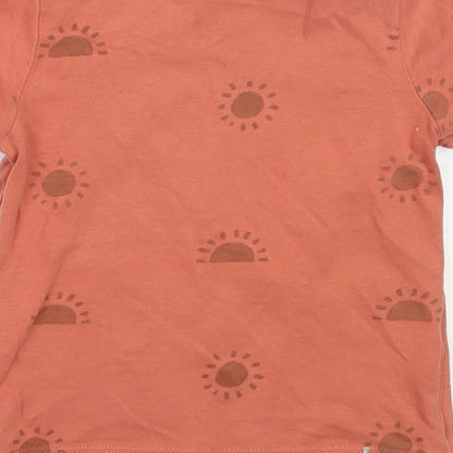 Tu Boys Orange  Cotton Basic T-Shirt Size 12-18 Months Round Neck