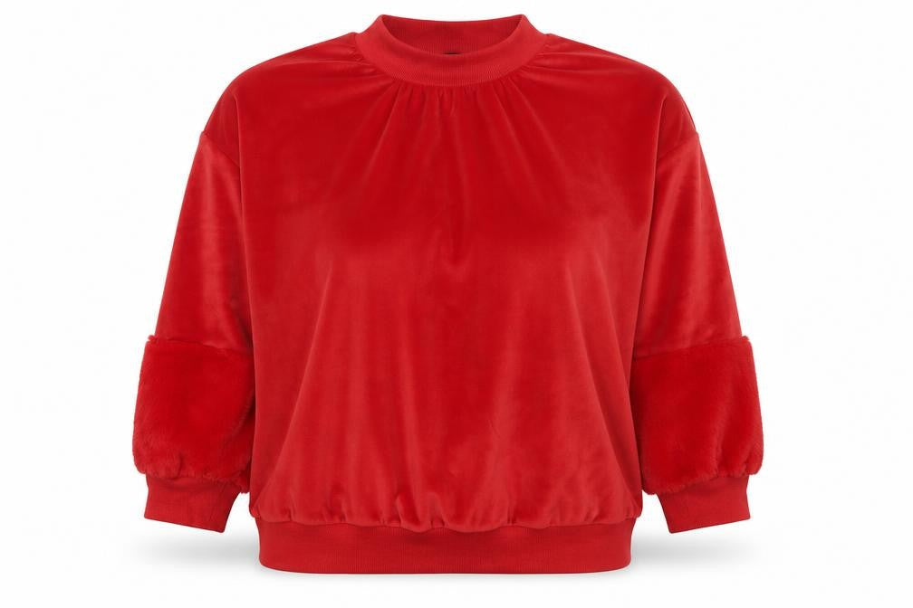 QED London Womens Red  Polyester Pullover Sweatshirt Size L