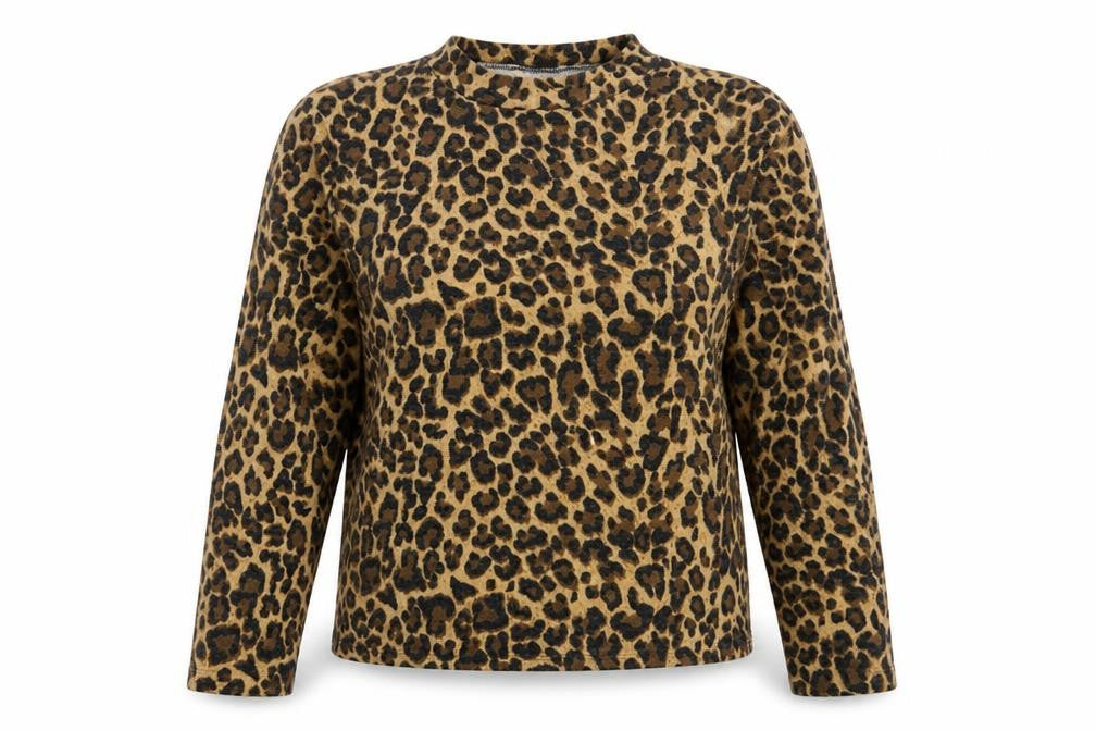 Primark Womens Beige High Neck Animal Print Polyester Pullover Jumper Size XL