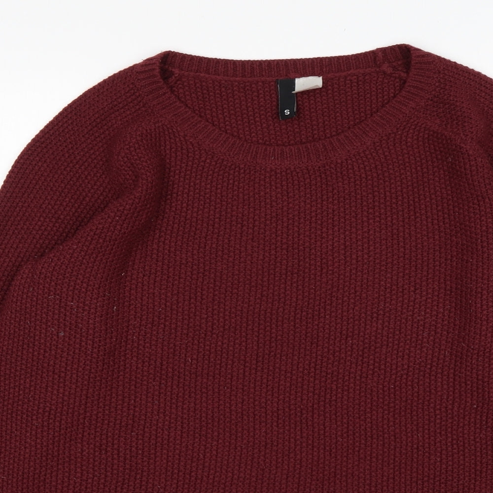 H&M Mens Red Round Neck  Acrylic Pullover Jumper Size S