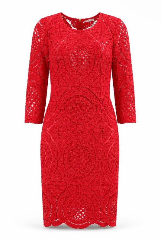 Missy Empire Womens Red  Polyester Pencil Dress  Size 8  Round Neck