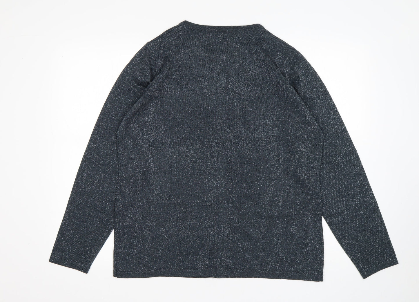 Bonmarché Womens Grey Round Neck  Acrylic Cardigan Jumper Size M