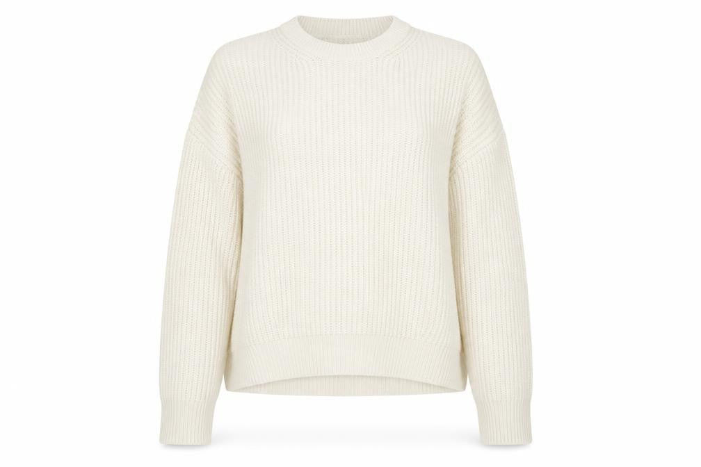 New Look Womens Beige Round Neck  Acrylic Pullover Jumper Size M