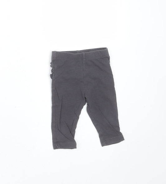 Matalan Girls Grey  Cotton  Trousers Size 3-6 Months   - leggings