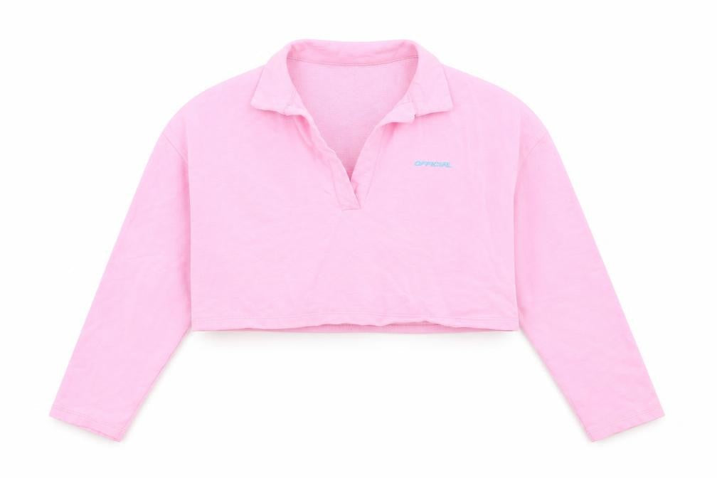 Boohoo Womens Pink  Polyester Pullover Sweatshirt Size 10   - cropped
