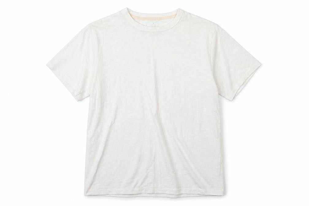 Preworn Womens White  100% Cotton Basic T-Shirt Size L Round Neck