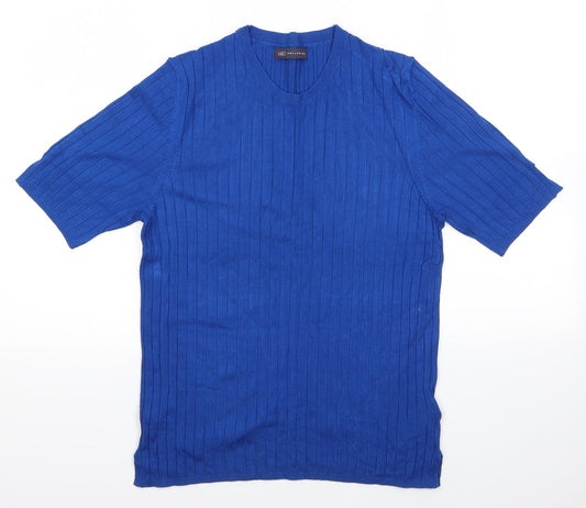 M&S Womens Blue Round Neck  Viscose Pullover Jumper Size 16
