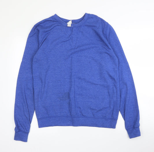 All We Do is Mens Blue Round Neck  Cotton Pullover Jumper Size L