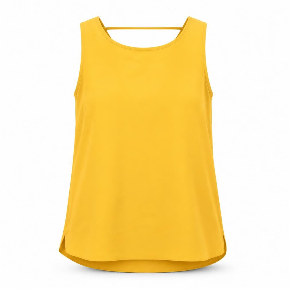 Dorothy Perkins Womens Yellow  Polyester Basic Blouse Size 10 Round Neck