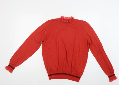 Next Womens Red Collared  Polyester Pullover Jumper Size M