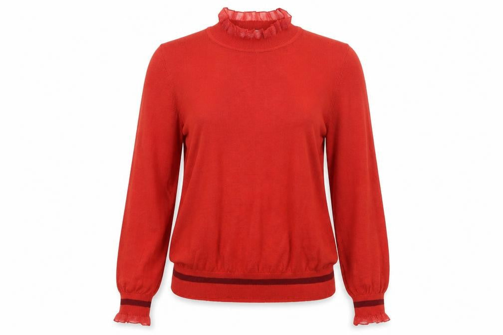 NEXT Womens Red Collared  Polyester Pullover Jumper Size M