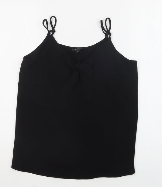 River Island Womens Black  Polyester Camisole Blouse Size 6 V-Neck