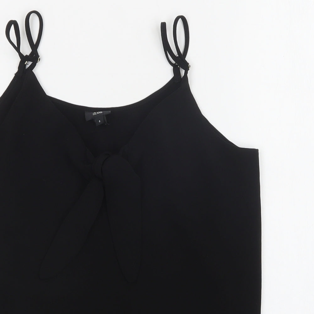 River Island Womens Black  Polyester Camisole Blouse Size 6 V-Neck
