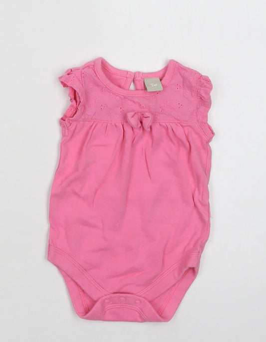 TU Baby Pink  Cotton Romper One-Piece Size 0-3 Months  Snap