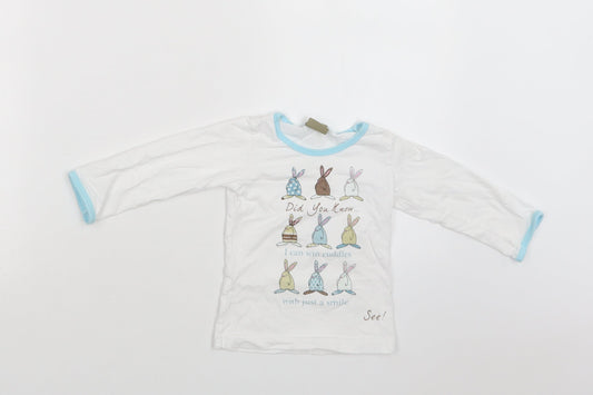 Little Rufus Baby White  Cotton Basic Polo Size 6-9 Months Crew Neck  - Bunnies