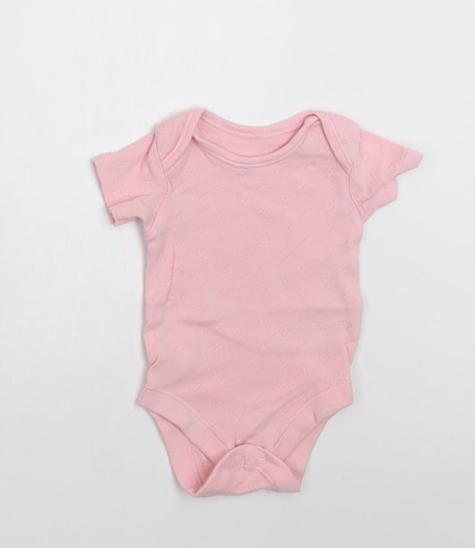 George Baby Pink  Cotton Romper One-Piece Size 0-3 Months  Snap