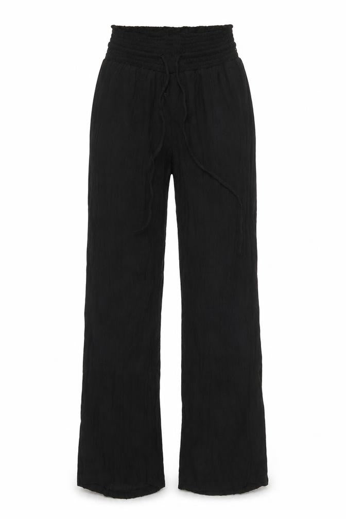 Amiani Womens Black  Polyester Trousers  Size 25 in L29 in Regular Drawstring