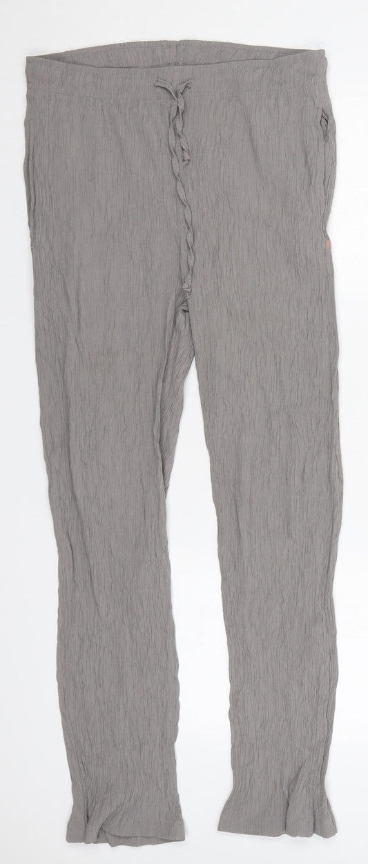 Damart Womens Grey  Viscose Trousers  Size 16 L28 in Regular Drawstring