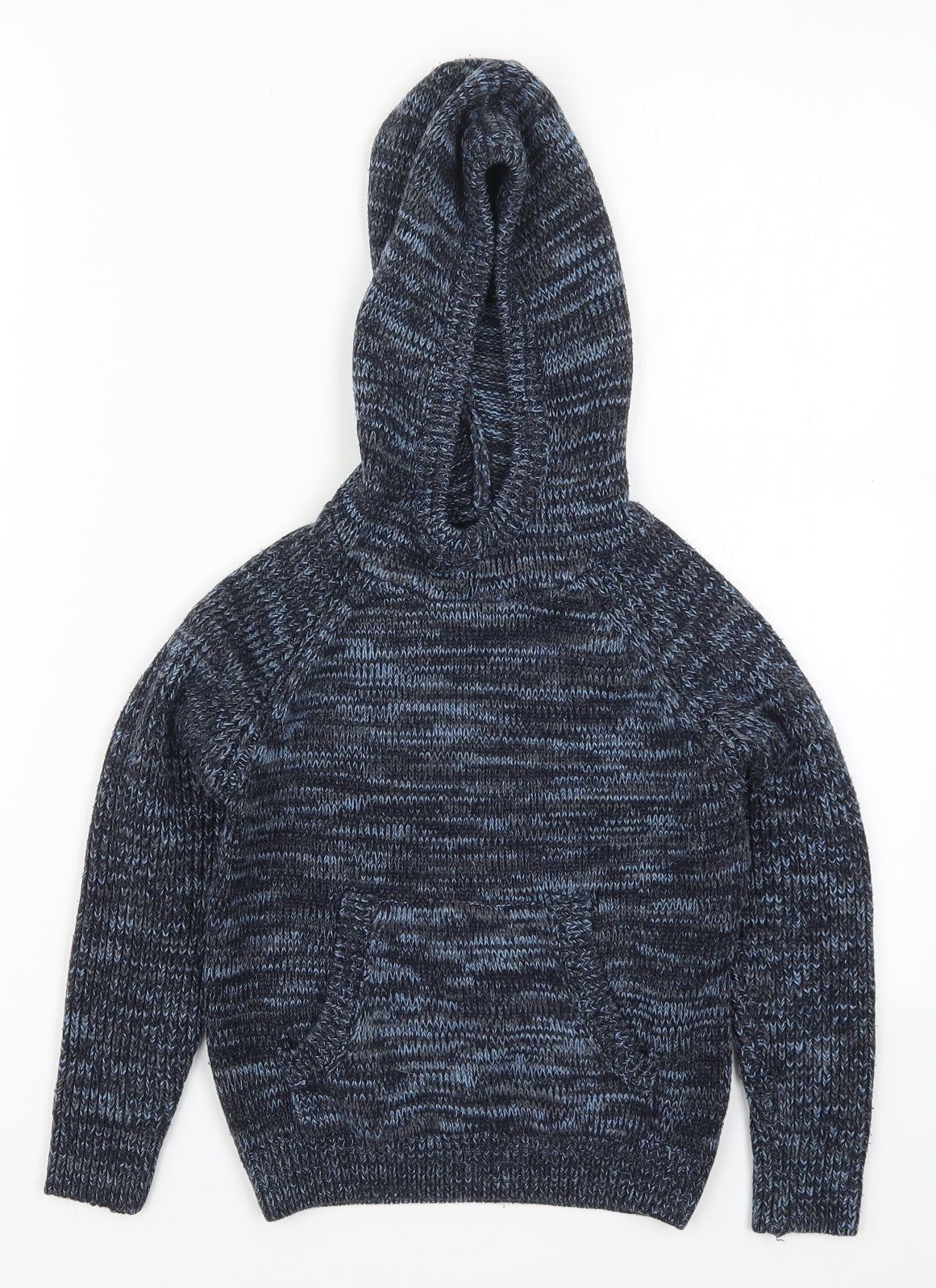 Matalan Boys Blue  Acrylic Pullover Hoodie Size 7 Years  Pullover