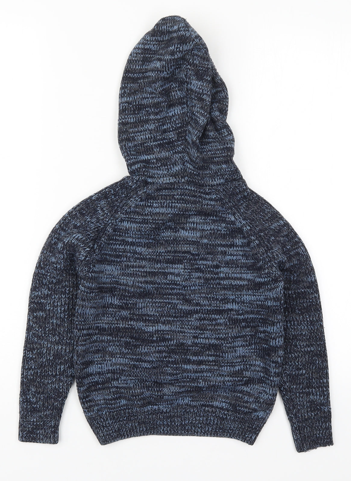 Matalan Boys Blue  Acrylic Pullover Hoodie Size 7 Years  Pullover
