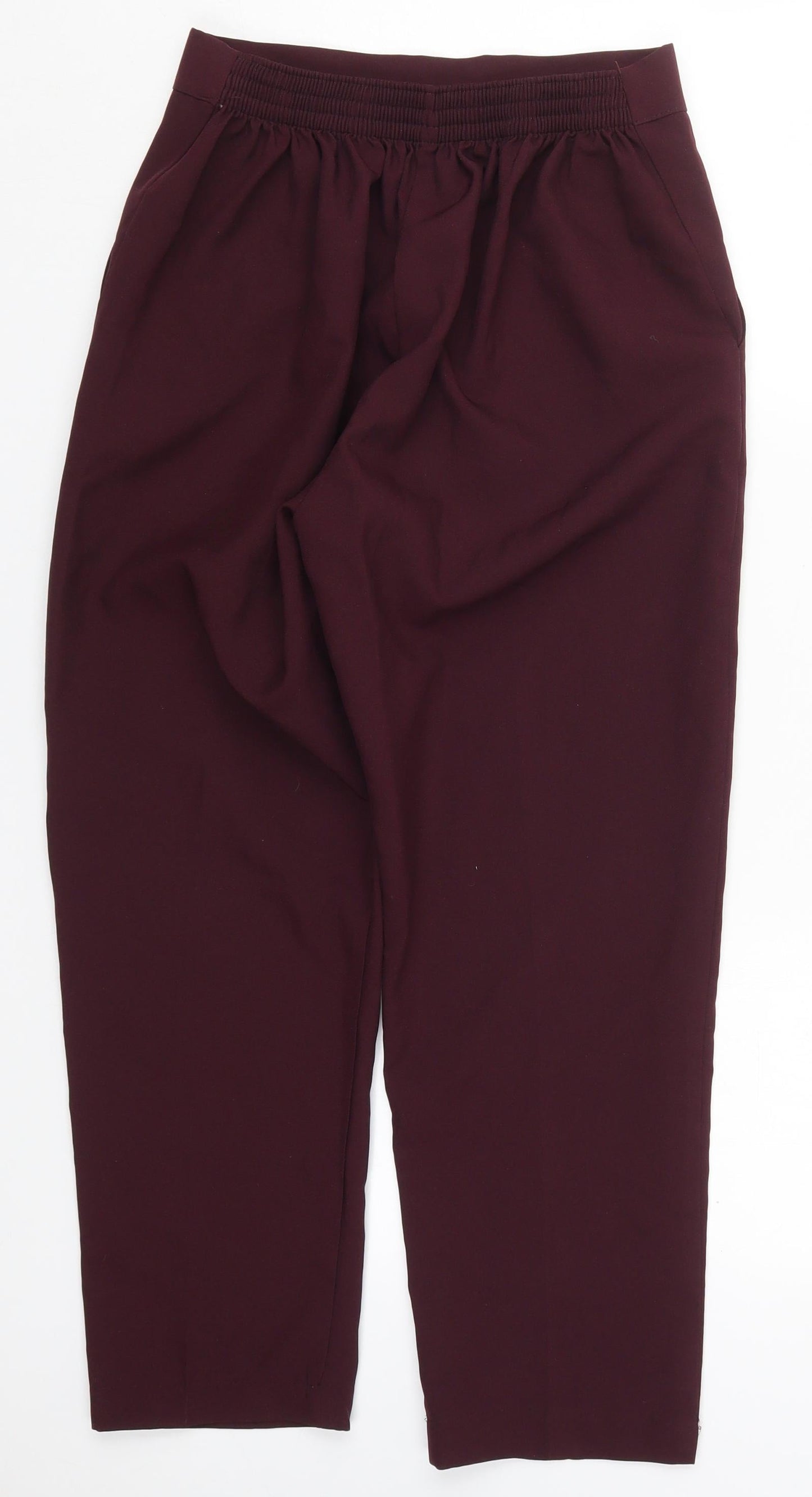 Preworn Womens Purple  Polyester Trousers  Size 14 L24 in Regular