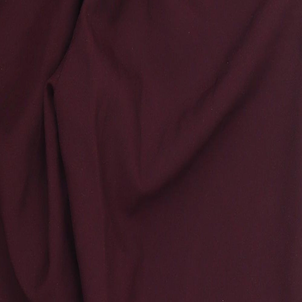 Preworn Womens Purple  Polyester Trousers  Size 14 L24 in Regular