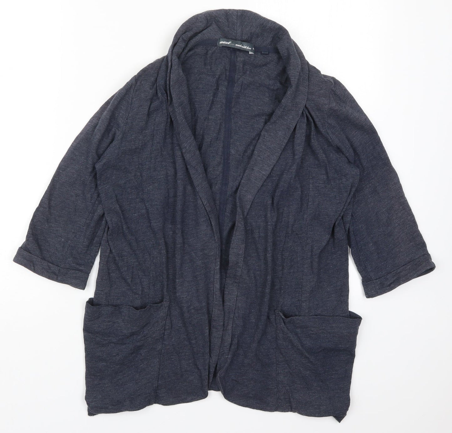 NEXT Womens Blue V-Neck  Cotton Cardigan Jumper Size 10