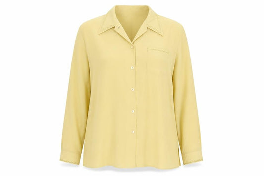 Bonmarché Womens Yellow  Polyester Basic Button-Up Size 22 Collared