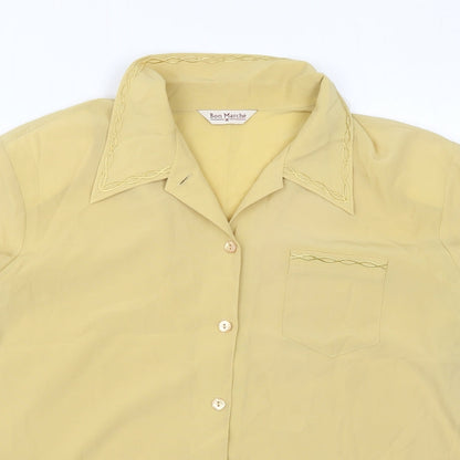 Bonmarché Womens Yellow Polyester Basic Button-Up Size 22 Collared