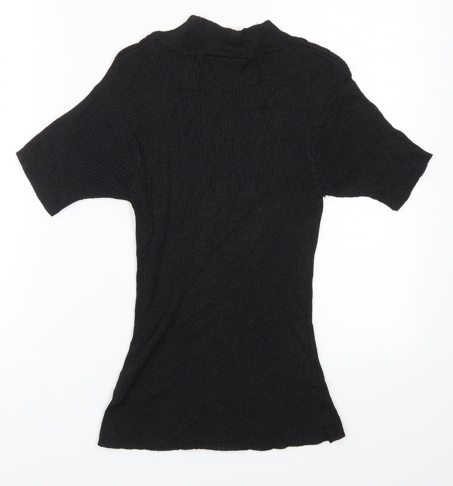 Opera Womens Black Round Neck  Viscose Pullover Jumper Size M