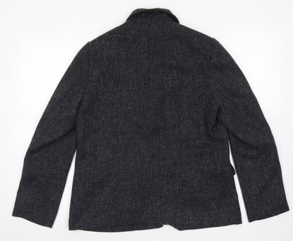 Suzie J Womens Grey   Jacket Blazer Size 16  Button