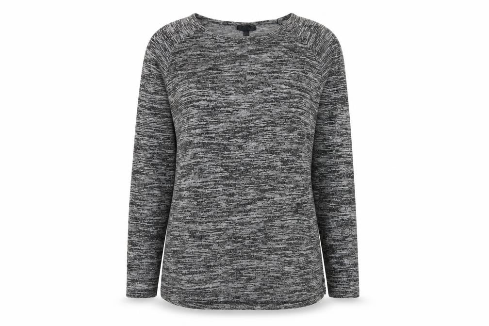 Topshop Womens Grey  Viscose Basic T-Shirt Size 6 Round Neck