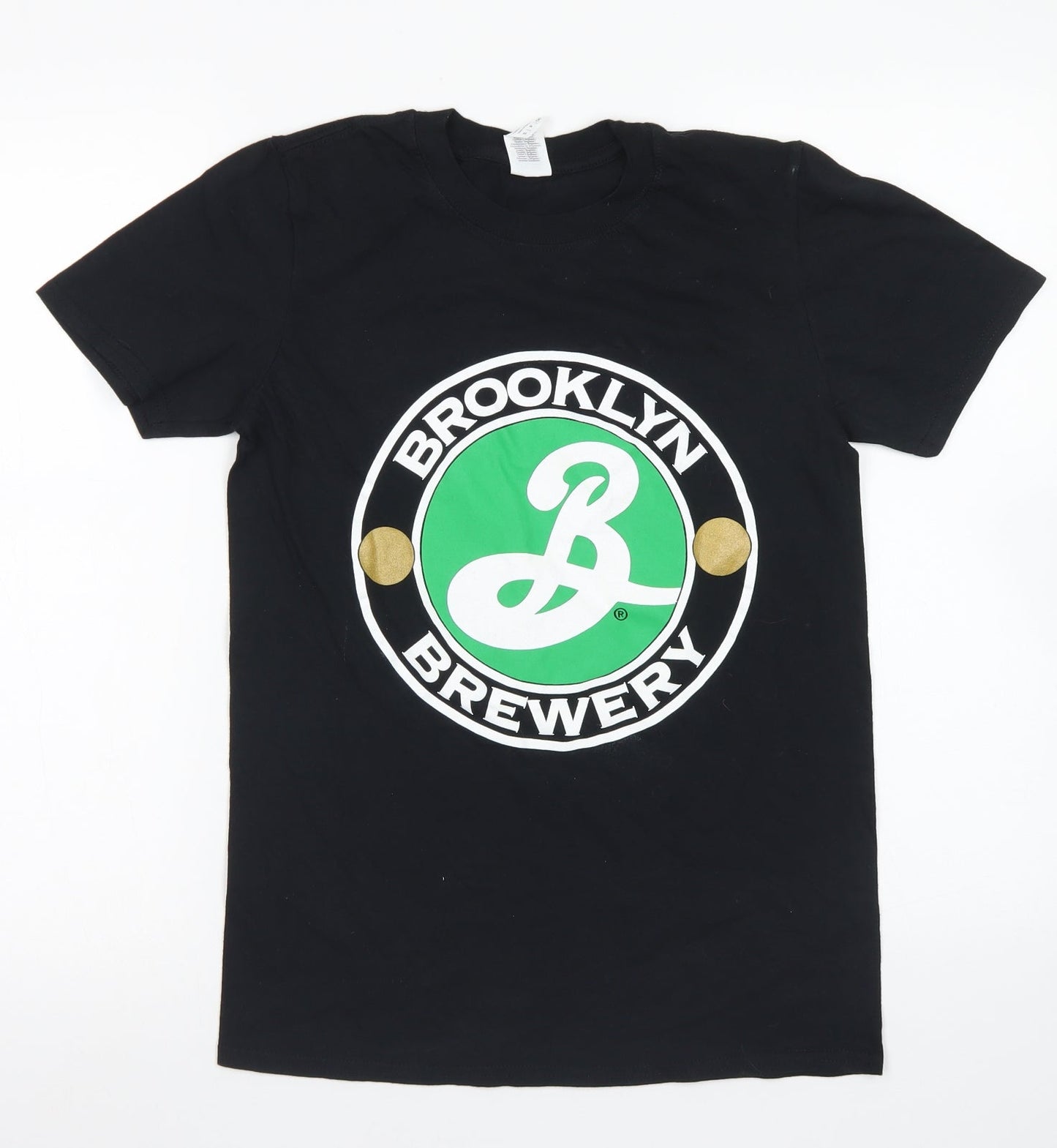 Gildan Mens Black  Cotton  T-Shirt Size S Crew Neck  - Brooklyn Brewery