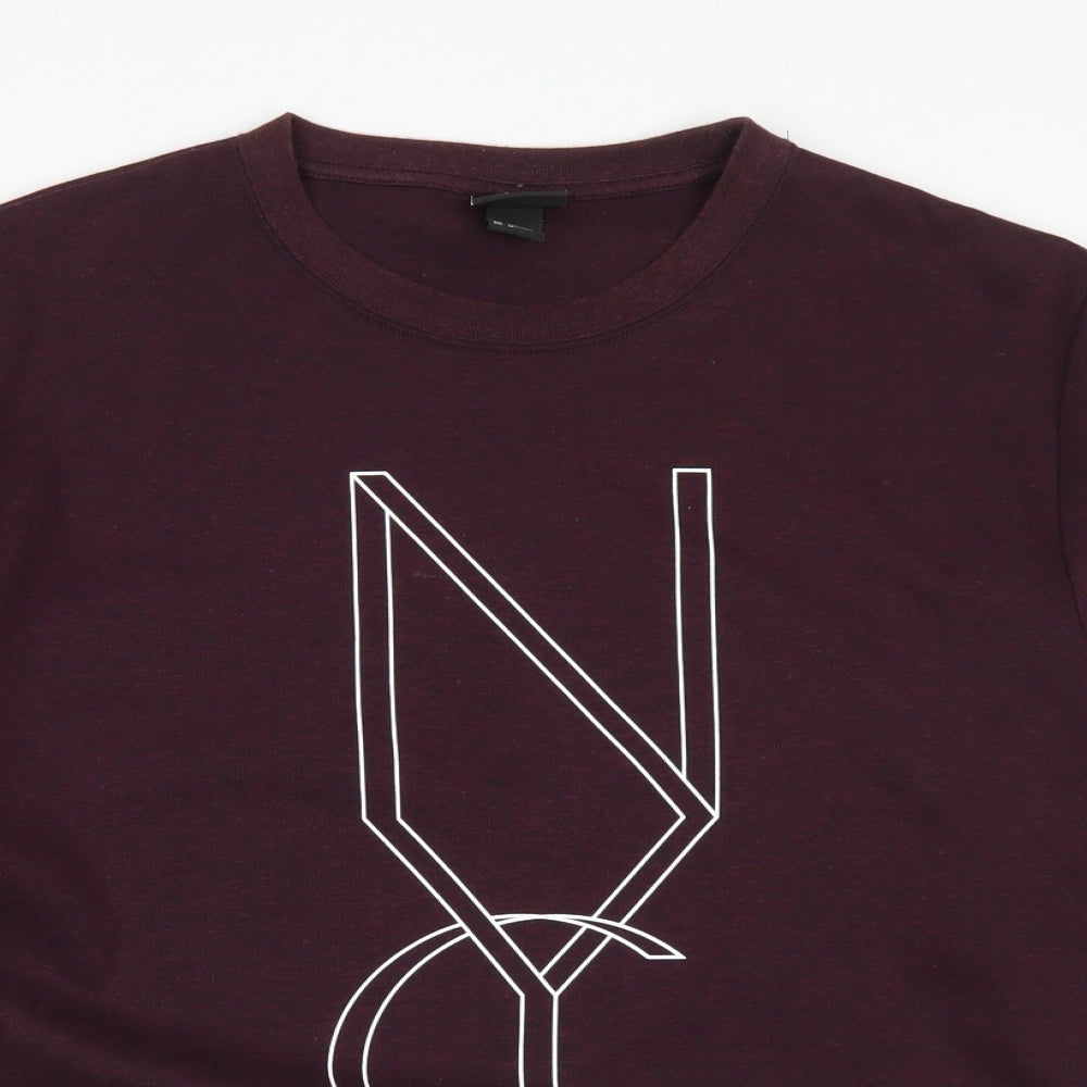 H&M Mens Purple  Polyester Pullover Sweatshirt Size M   - NYC