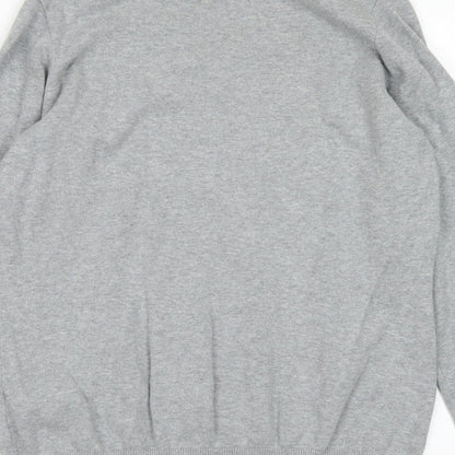 Inesis Womens Grey V-Neck  Cotton Pullover Jumper Size L