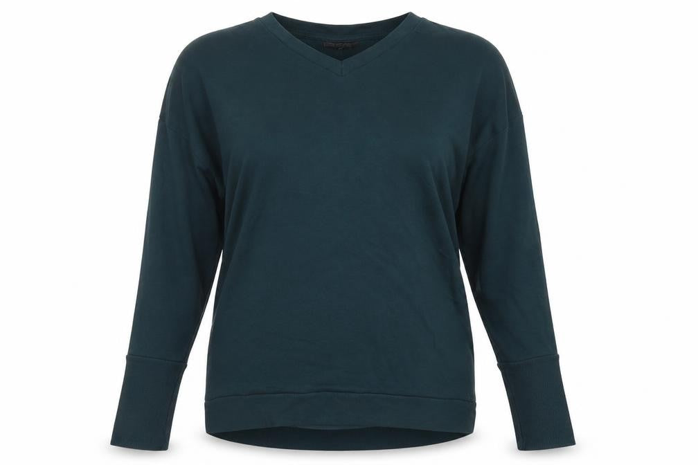 Topshop Womens Green V-Neck  Polyester Pullover Jumper Size 8