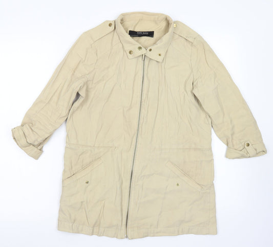 Zara Womens Beige   Jacket  Size XS  Zip