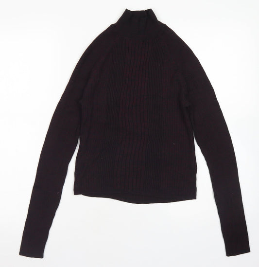 New Look Womens Purple Mock Neck  Viscose Pullover Jumper Size 10