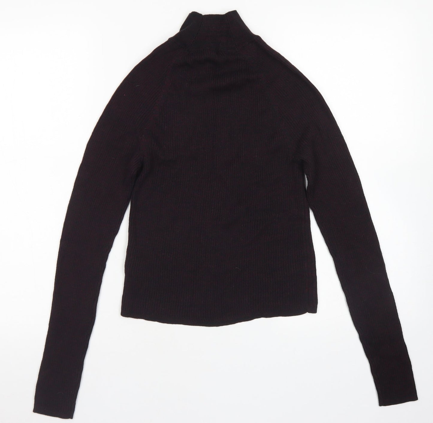 New Look Womens Purple Mock Neck  Viscose Pullover Jumper Size 10