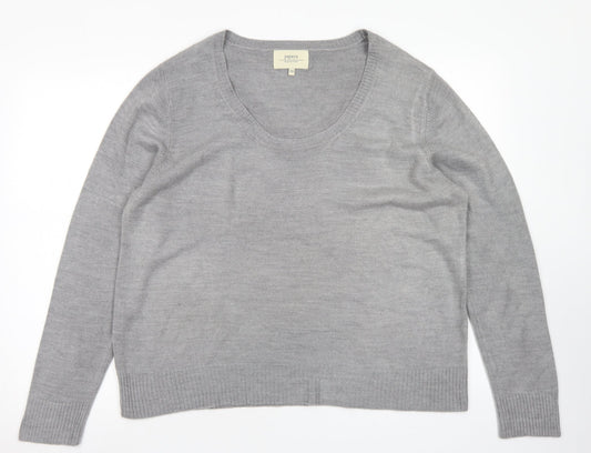 Papaya Womens Grey Scoop Neck  Acrylic Pullover Jumper Size 20