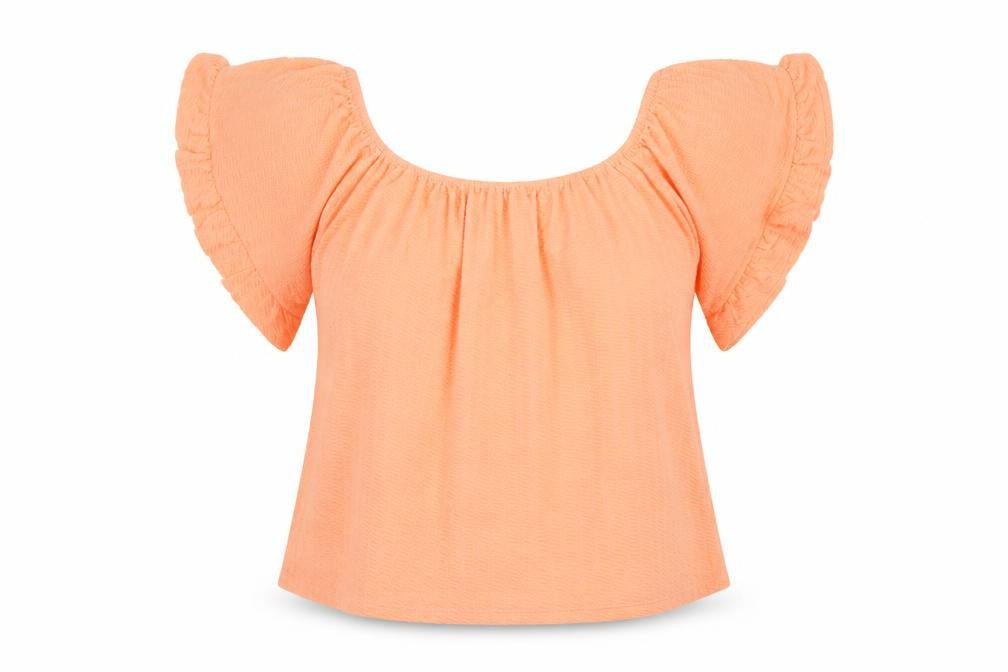 George Womens Orange  Polyester Basic Blouse Size 10 Boat Neck