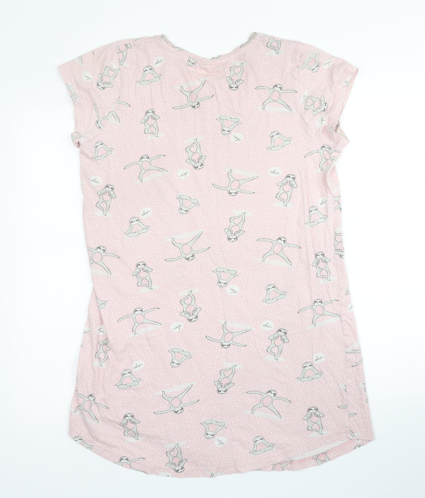 George Womens Pink Solid Cotton Chemise Gown Size 12