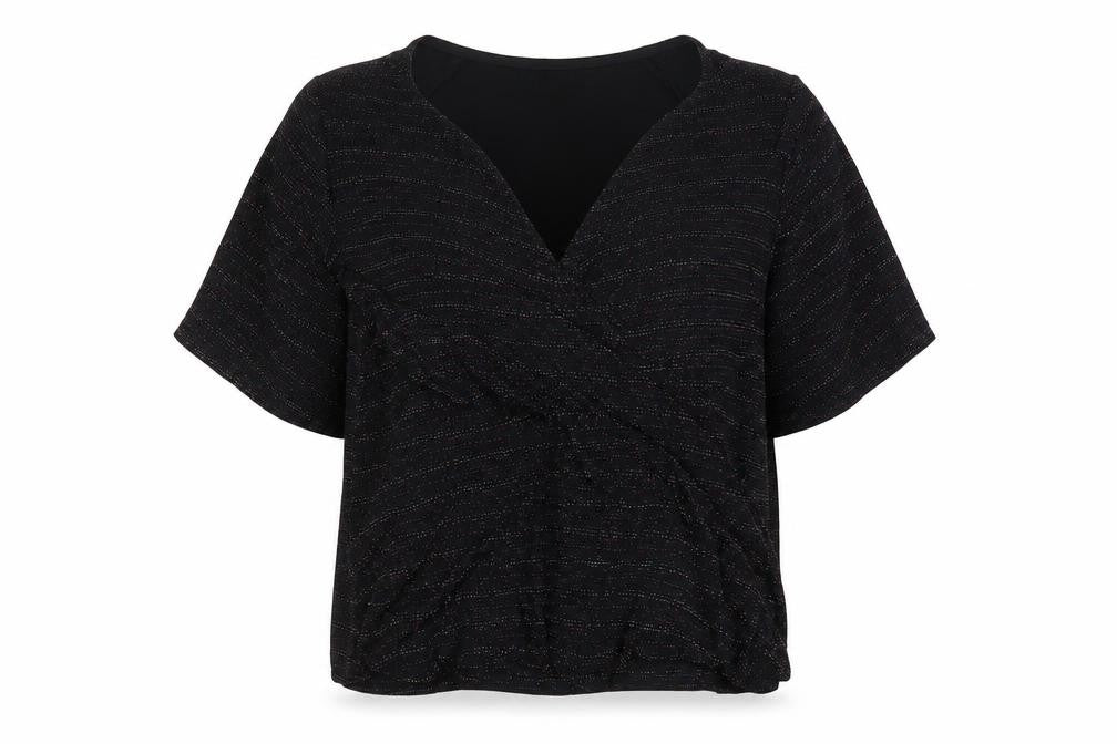 New Look Womens Blue  Nylon Basic Blouse Size 8 V-Neck